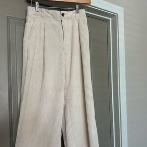 GAP Cream Corduroy Wide-Leg Pants